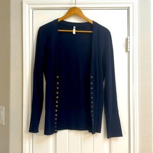 navy button down cardigan